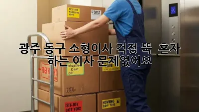 광주 동구 소형이사, 걱정 뚝!  혼자 하는 이사, 문제없어요!